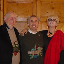Dario Fo, Mario Pirovano e Franca Rame in una foto d'archivio 
