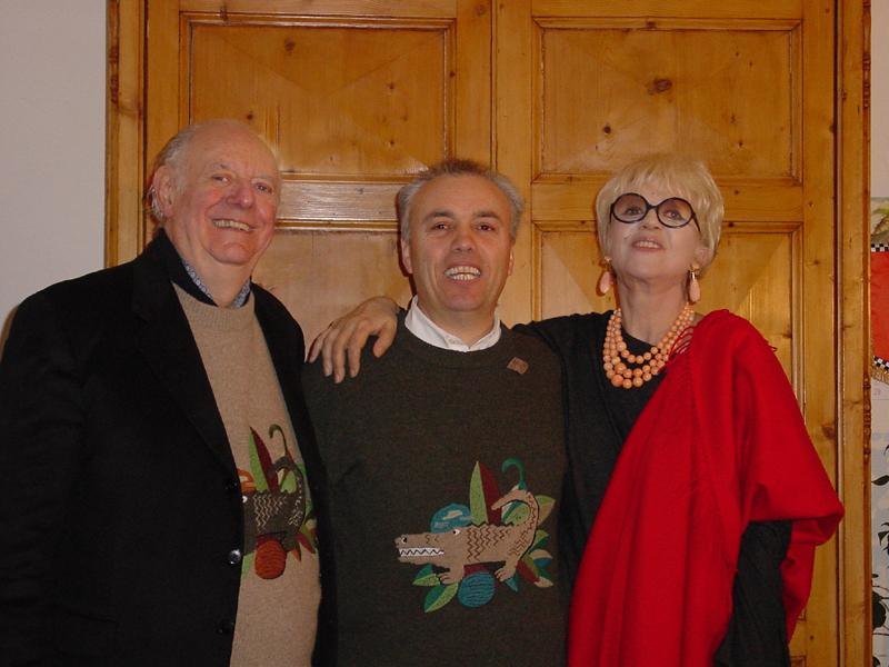 Dario Fo, Mario Pirovano e Franca Rame in una foto d'archivio 