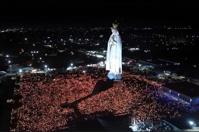 La Vergine Maria di Fátima raggiunge i 54 metri in Brasile â¢ Foto: Infobae 