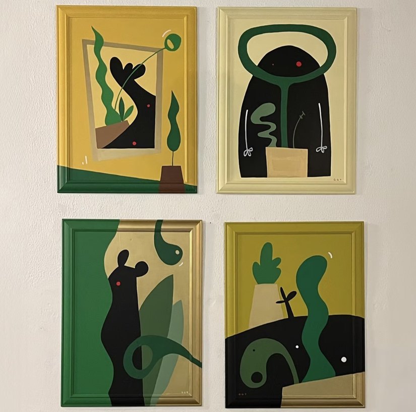 Sempreverde, acrilico su tela 