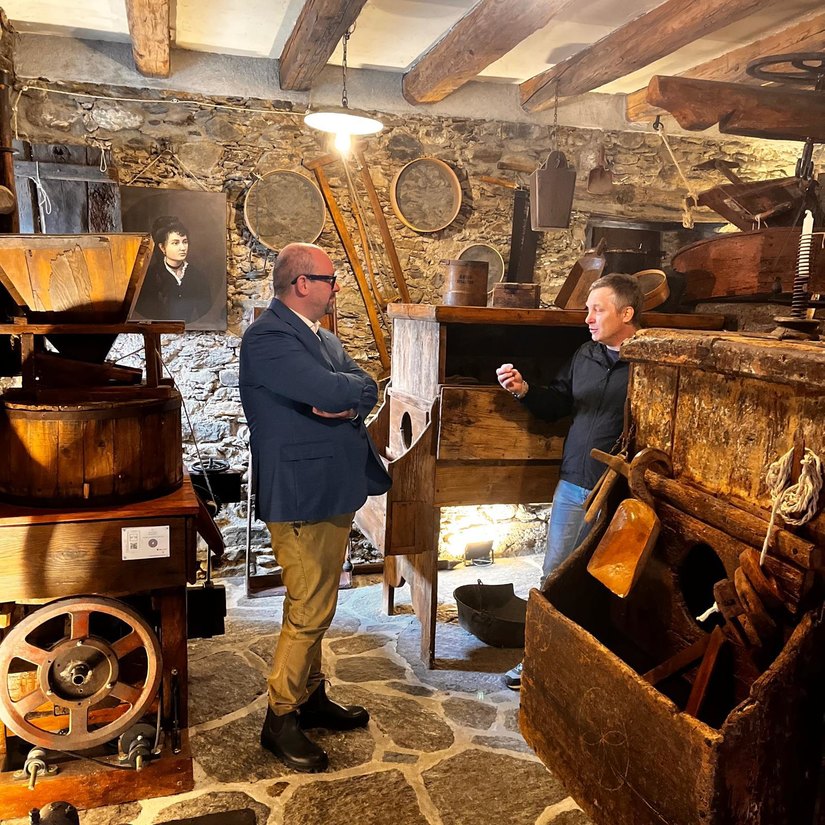 il Consigliere Regionale Giacomo Zamperini in visita al Mulino del Pepott di Perledo e del Molino Maufet di Colico 