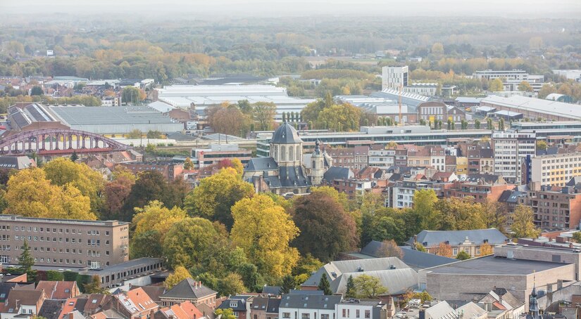 Mechelen from above 10 - Church of Our Lady of Hanswijk (O.L.V-van-Hanswijkbasiliek) © Piet De Kersgieter 