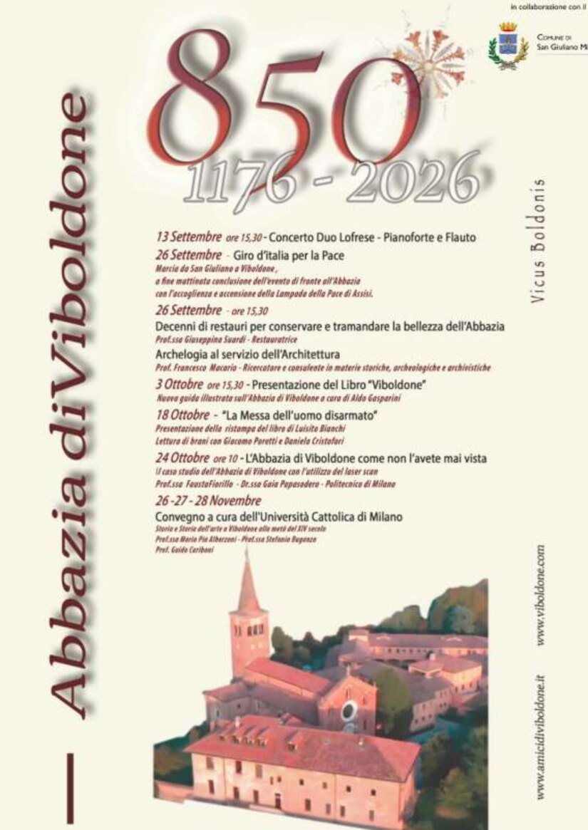 Il programma completo da settembre a novembre 2026 (Fonte: Comune di San Giuliano Milanese) 