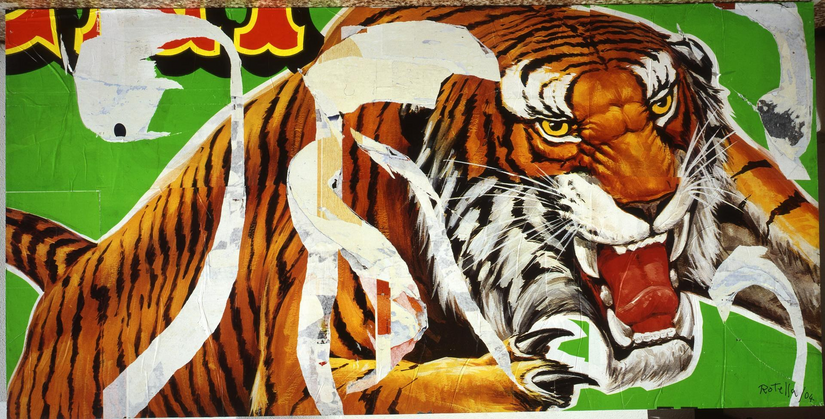 Mimmo Rotella, Attenti, 2004 