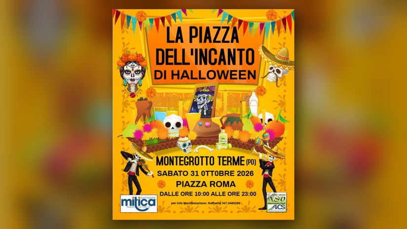 La locandina de La piazza dell'incanto di Halloween a Montegrotto Terme 