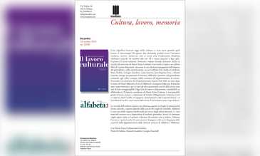 La locandina dell'incontro Cultura, lavoro, memoria 