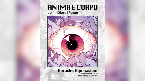 La locandina di Anima e Corpo 4 all'Heracles Gymnasium di via Padova 