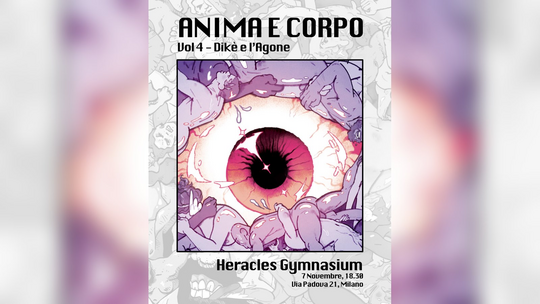 La locandina di Anima e Corpo 4 all'Heracles Gymnasium di via Padova 
