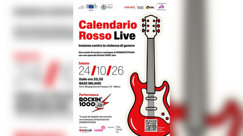 La locandina di «Calendario Rosso Live» al BASE Milano 