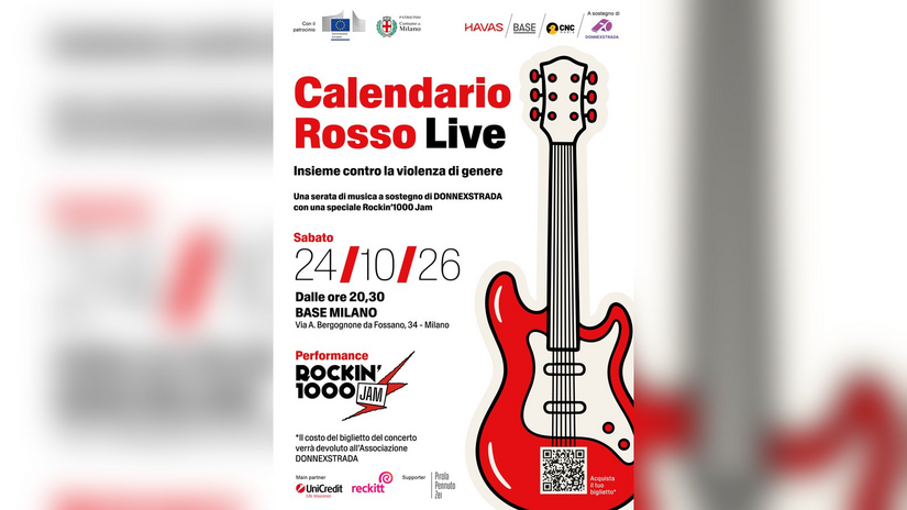 La locandina di «Calendario Rosso Live» al BASE Milano 