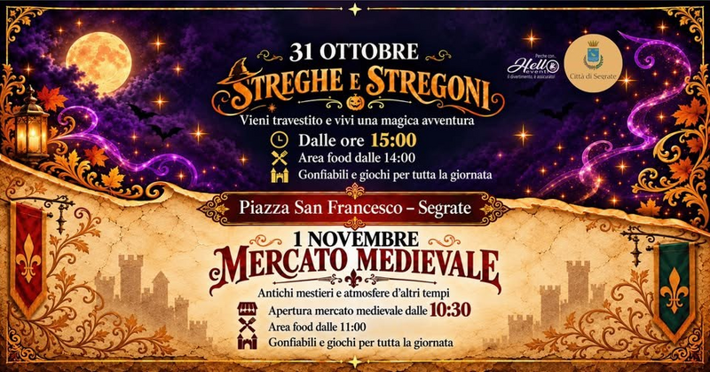 Streghe e Stregoni e il Mercato Medievale in piazza San Francesco a Segrate 