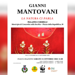 La locandina della mostra «La natura ci parla» di Gianni Mantovani 