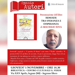 La locandina della presentazione di «Remiade» di Maurilio Riva 