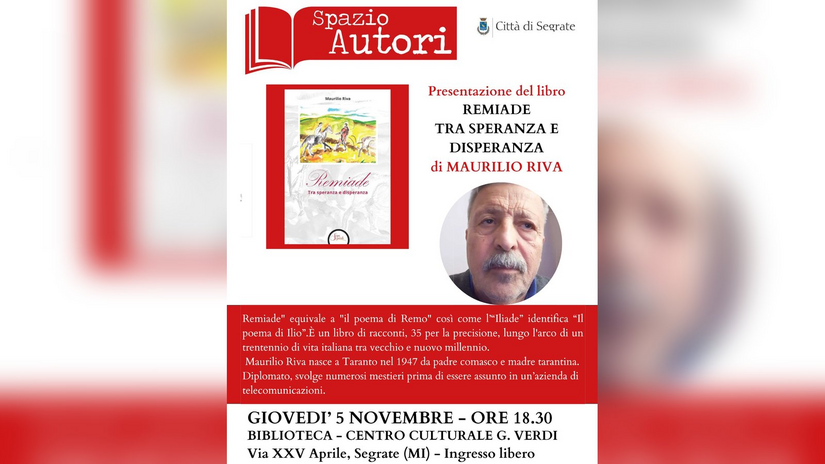 La locandina della presentazione di «Remiade» di Maurilio Riva 