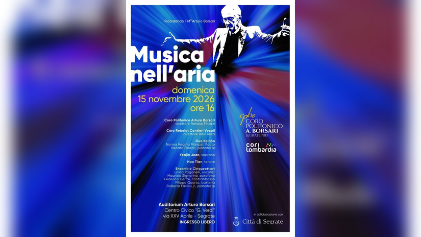 La locandina del concerto «Musica nell'aria» a Segrate 