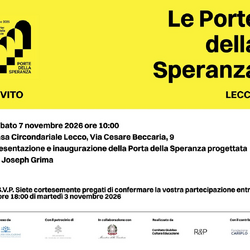 L'invito all'inaugurazione della Porta della Speranza di Lecco 