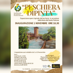 La locandina della mostra «Peschiera dipinta» allo Spazio Agorà 