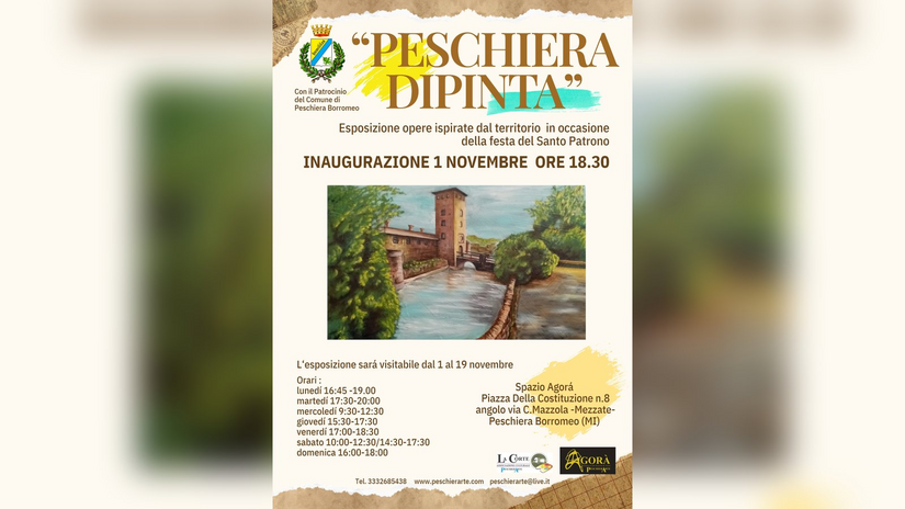 La locandina della mostra «Peschiera dipinta» allo Spazio Agorà 