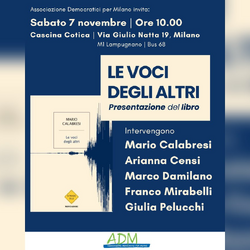 La locandina della presentazione di «Le voci degli altri» a Milano 