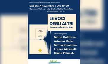 La locandina della presentazione di «Le voci degli altri» a Milano 