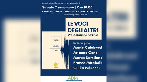 La locandina della presentazione di «Le voci degli altri» a Milano 