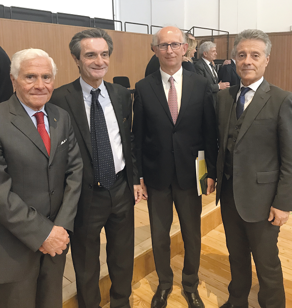 Da sinistra: Mario Giambone, Attilio Fontana, Santino Gronda e Bruno Villani. 