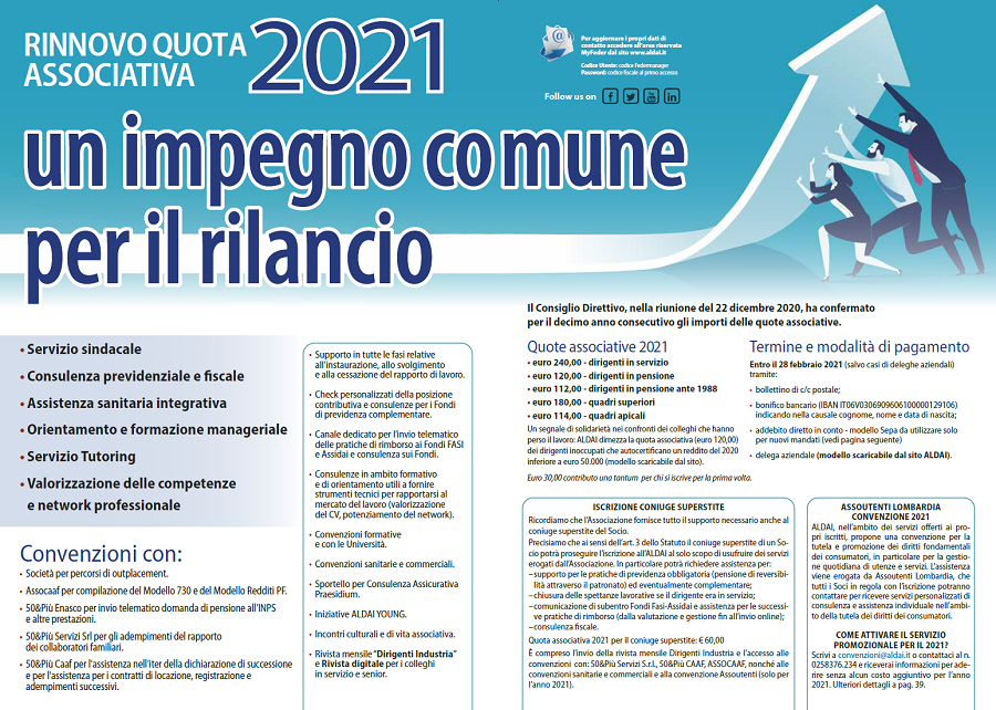 Più siamo più contiamo Landing page Dirigenti Industria