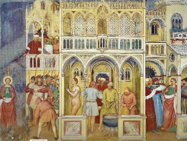 Padova, Oratorio di San Giorgio,
A. da Zevio, Martirio di Santa Lucia 