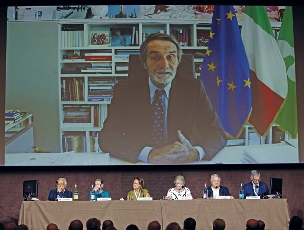 L'intervento del Presidente di Regione Lombardia, Attilio Fontana 