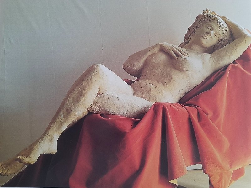 Ugo Guidi, “Nudo al sole” terracotta al vero l. cm.160 