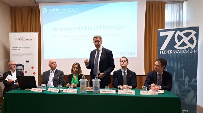 Da sinistra: Andrea Barbieri, Massimo Melega, Valeria Bucci, Giacomo Gargano, Stefano Minucci e Alvise Bragadin. 