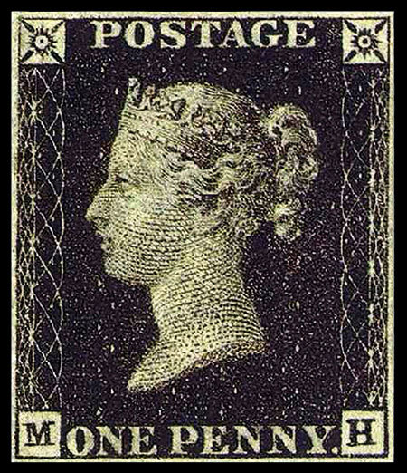 Il Penny Black, primo francobollo della storia. 