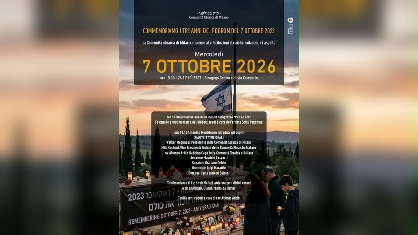 La commemorazione del 7 ottobre alla Sinagoga Centrale 