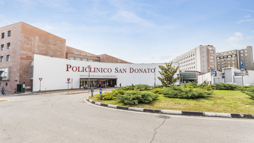 L'ingresso dell'IRCCS Policlinico San Donato 