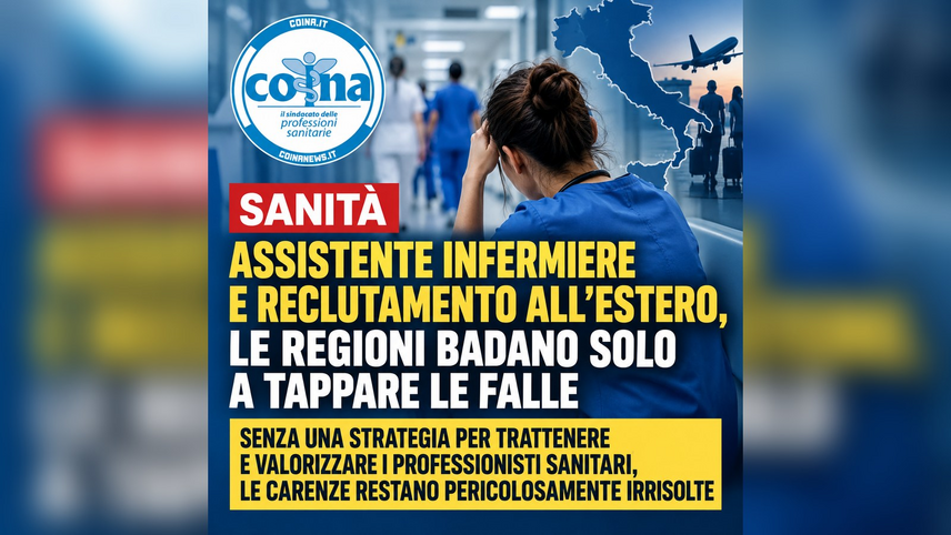 L'infografica del sindacato COINA sulla carenza di infermieri 